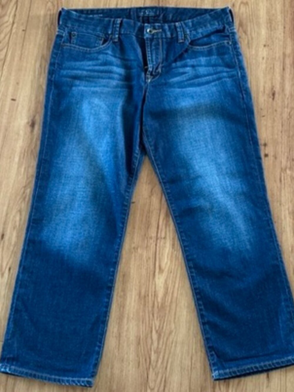Lucky Brand Sweet Jean Crop Women size 34 Blue Wide Leg Stretch Classic Dungaree